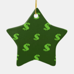 Ornamento De Cerâmica Teste padrão do sinal de dólar