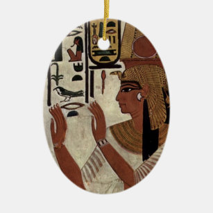 Ornamento De Cerâmica Teste padrão egípcio dos hieroglyphics da deusa