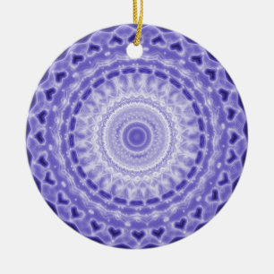 Ornamento De Cerâmica Teste padrão roxo do caleidoscópio da mandala da