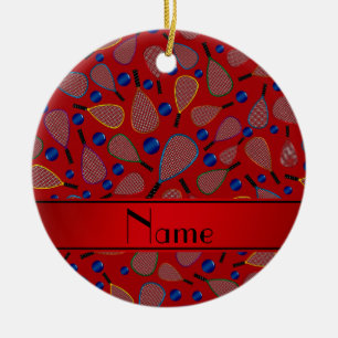 Ornamento De Cerâmica Teste padrão vermelho conhecido personalizado do