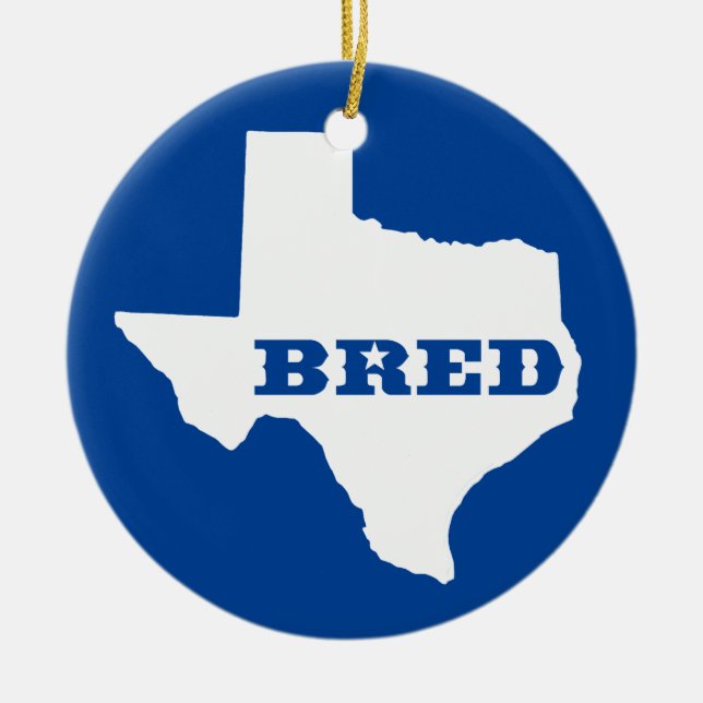 Ornamento De Cerâmica Texas Bred (Frente)