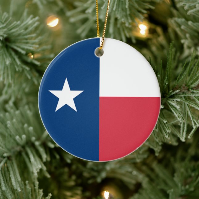 Ornamento De Cerâmica Texas Flag Ornament (frente e verso) (Árvore)