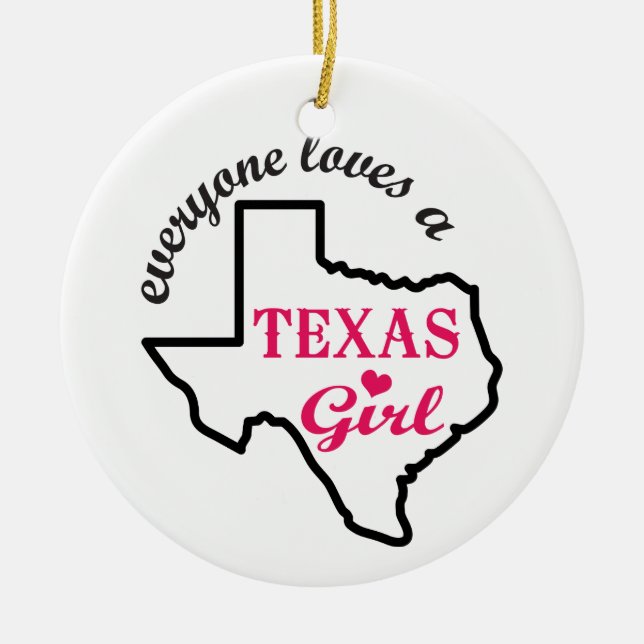 Ornamento De Cerâmica Texas Girl (Frente)