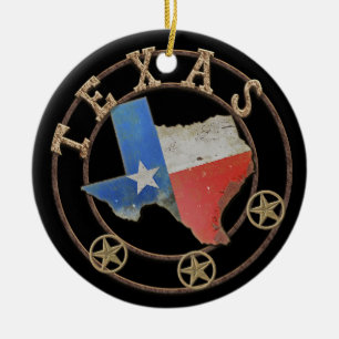 Ornamento De Cerâmica Texas Map Barn Art