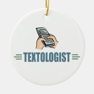 Ornamento De Cerâmica Texting cómico