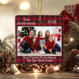 Ornamento De Cerâmica Texto da Máquina de Escrever Xadrez Primeiro Natal