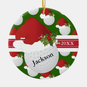 Ornamento De Cerâmica Texto do golfe   DIY do Natal