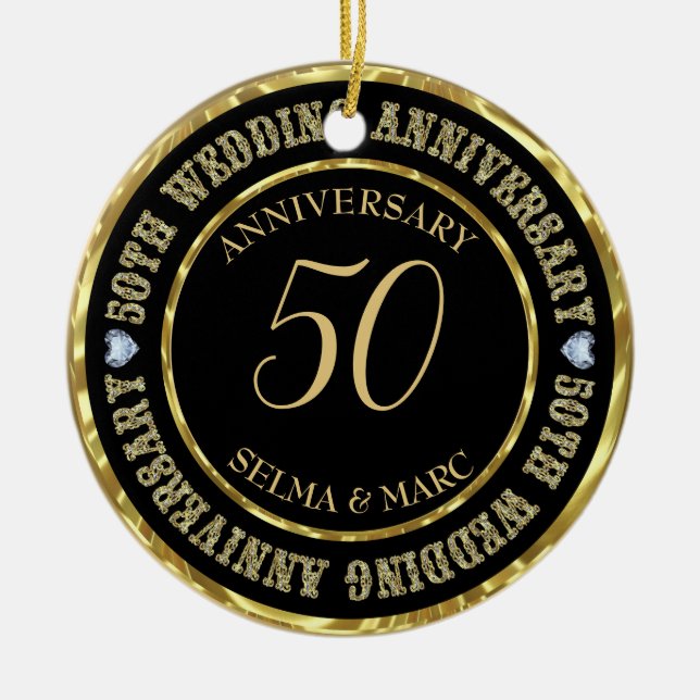 Ornamento De Cerâmica Texto Dourado E Corações (Frente)