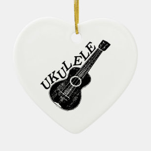 Ornamento De Cerâmica Texto E Imagem Do Ukulele