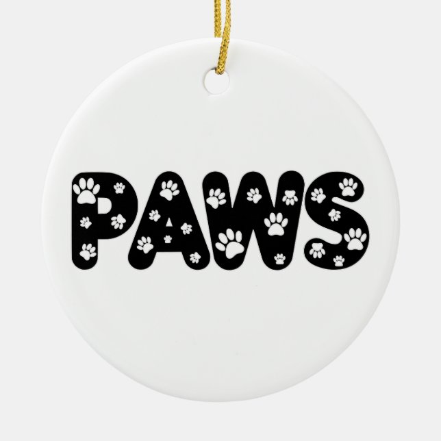 Ornamento De Cerâmica Texto Personalizado de Páginas de Cães (Frente)
