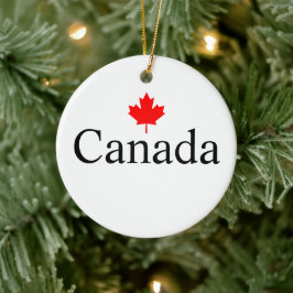Ornamento De Cerâmica Texto personalizado do Canadá com minimalista de f