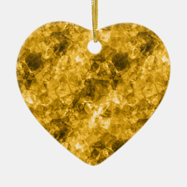 Ornamento De Cerâmica Textura amarrada amarela (Frente)