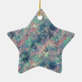 Ornamento De Cerâmica Textura Azul Solar Cruzada