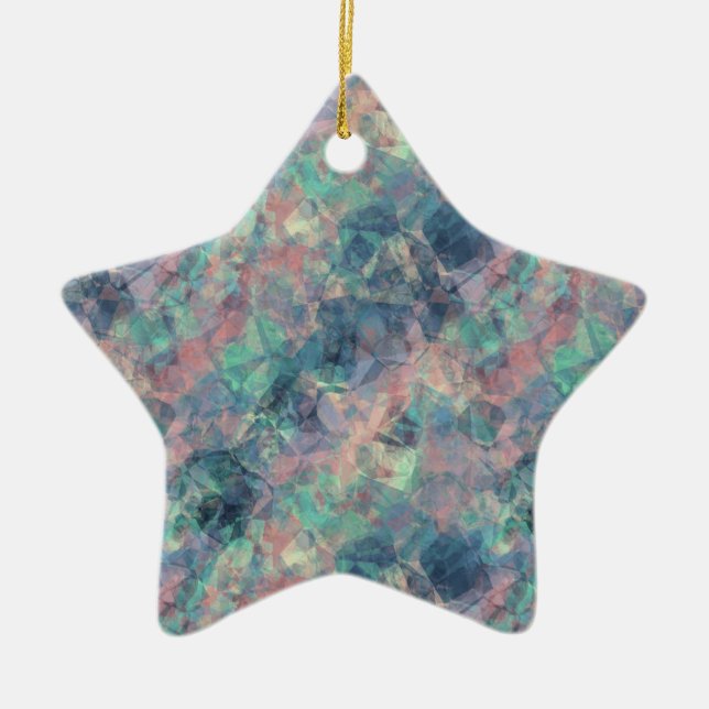 Ornamento De Cerâmica Textura Azul Solar Cruzada (Frente)