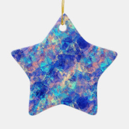 Ornamento De Cerâmica Textura Azure Azure Azul Cruzada