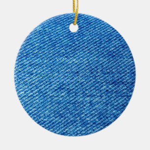Ornamento De Cerâmica Textura Blue Denim