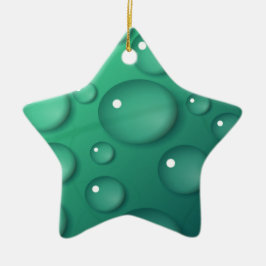 Ornamento De Cerâmica Textura de derramamento de chuva em teal