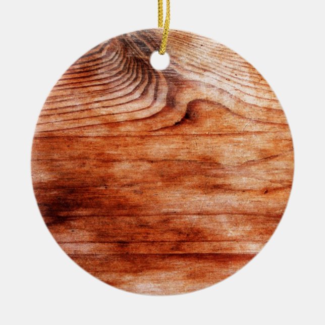 Ornamento De Cerâmica Textura de grão de madeira (Frente)