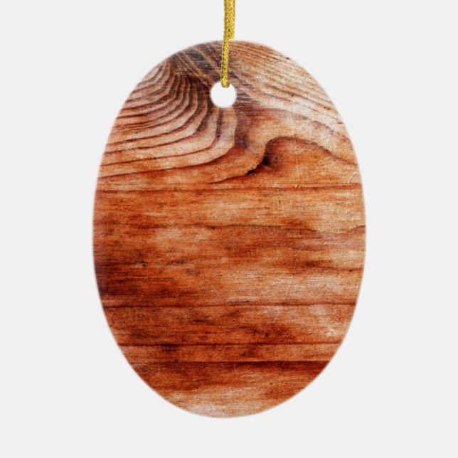 Ornamento De Cerâmica Textura de grão de madeira (Frente)