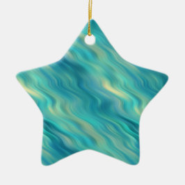 Ornamento De Cerâmica Textura de onda de Hydrangea azul