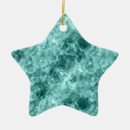 Ornamento De Cerâmica Textura Teal Crumplada