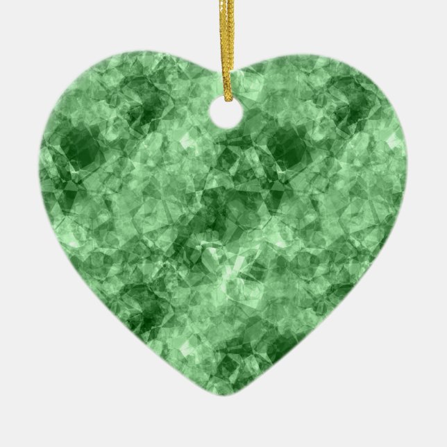 Ornamento De Cerâmica Textura verde escura amassada (Frente)