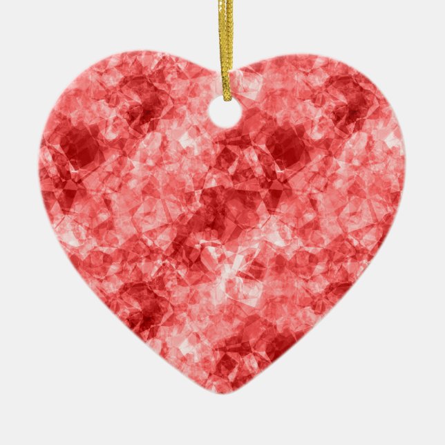 Ornamento De Cerâmica Textura vermelha amassada (Frente)