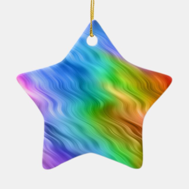 Ornamento De Cerâmica Textura Wavy Azul Pansy (Frente)