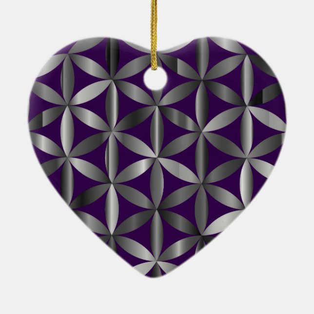 Ornamento De Cerâmica The Beautiful Flower of Life Valentines Day Tree  (Verso)