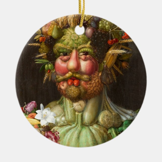 Ornamento De Cerâmica The Four Seasons: Vertumnus - Giuseppe Arcimboldo (Frente)