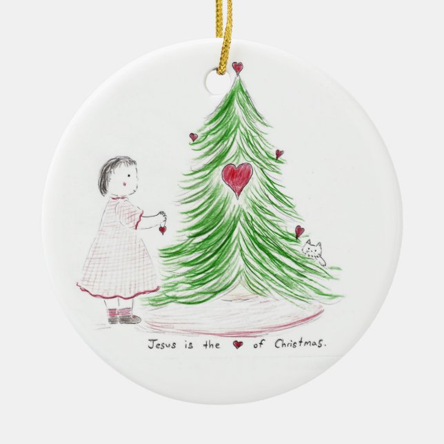 Ornamento De Cerâmica The_heart_of_christmas (Frente)