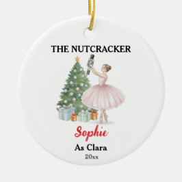 Ornamento De Cerâmica The Nutcracker Ballerina Custom Name & Role
