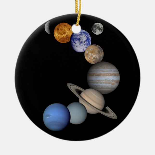 Ornamento De Cerâmica The solar system range our planets (Frente)