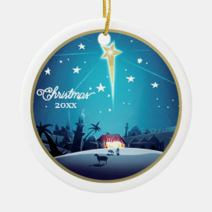 Ornamento De Cerâmica The Star of Bethlehem. Custom Year Christmas 