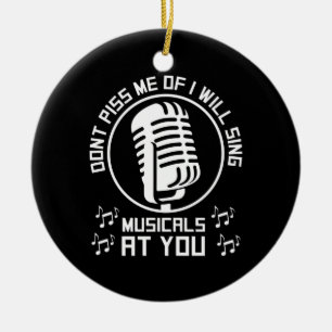 Ornamento De Cerâmica Theater Singer Broadway