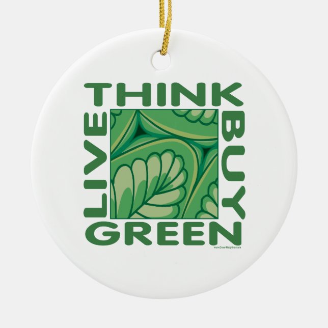Ornamento De Cerâmica Think Green (Frente)