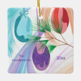 Ornamento De Cerâmica Three Christmas Balls, personalized ornaments