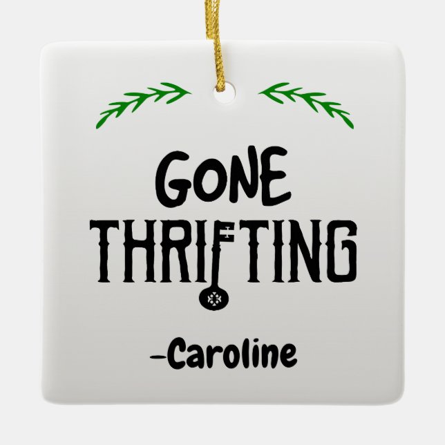 Ornamento De Cerâmica Thrifting perdido (Frente)