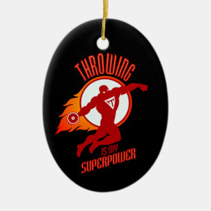 Ornamento De Cerâmica throwing discus is my superpower