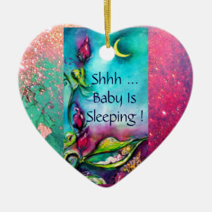 ORNAMENTO DE CERÂMICA THUMBELINA, CESTA DE FLOR E BORRACHA