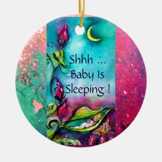 ORNAMENTO DE CERÂMICA THUMBELINA, FLOWER BASKET E BUTTERFLY (Frente)