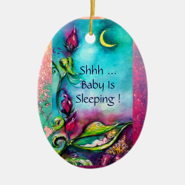 ORNAMENTO DE CERÂMICA THUMBELINA PINK RUBY MONOGRAM HANGER DA PORTA (Frente)