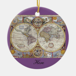 Ornamento De Cerâmica Thunder_Cove do Mapa do Viajante do Mundo