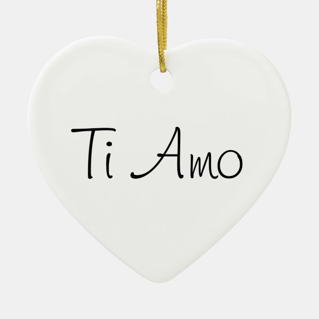 Ornamento De Cerâmica Ti Amo/I Te Amo (Frente)