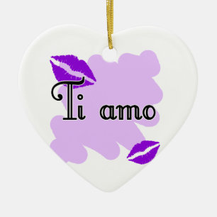Ornamento De Cerâmica Ti amo - Italiano eu te amo