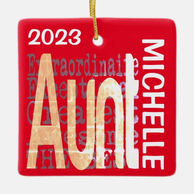 Ornamento De Cerâmica Tia Extraordinária PERSONALIZADA (Frente)