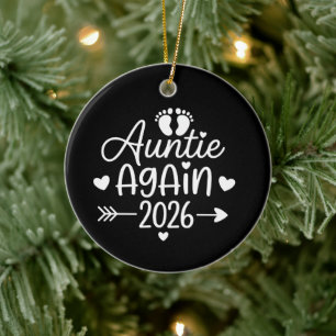 Ornamento De Cerâmica Tia Novamente Anúncio de Gravidez 2026