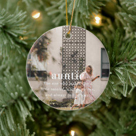 Ornamento De Cerâmica Tia | Presente de Natal Sentimental com Foto