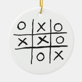 Ornamento De Cerâmica Tic Tac Toe Noughts and Crosses