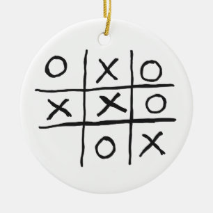 Ornamento De Cerâmica Tic Tac Toe Noughts and Crosses